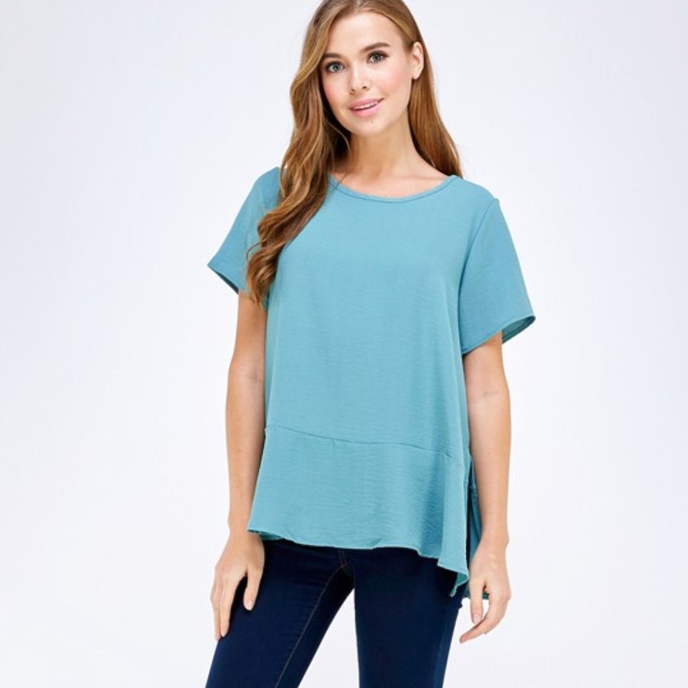 LAST ONE! 2Hearts Ruffle Hem Top